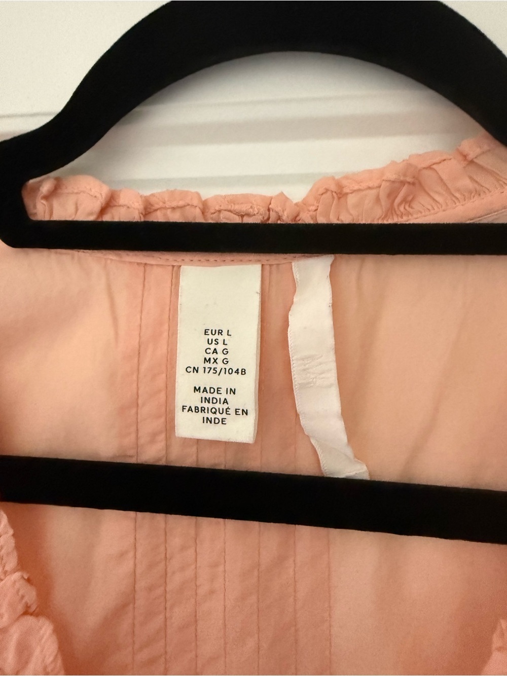 H&M Peach Ruffle Pintuck Button Front Blouse - Picture 2 of 2